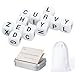 Tinzum 12 Pcs The Crossword Solitaire Game in White with Tin Box Velvet Bag Large Spelling Letter Dice Game for Adults Travel Game Night - Image 2