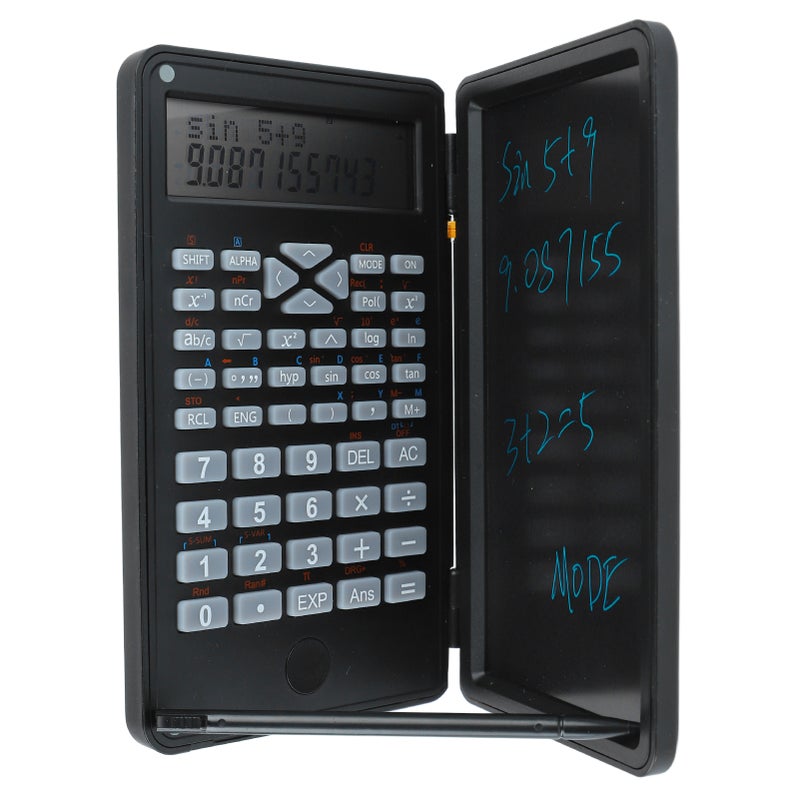 Scientific Calculator Two Row LCD Display Writing Tablet Sensitive Multifunction Desk Calculator for Office School - Image 2