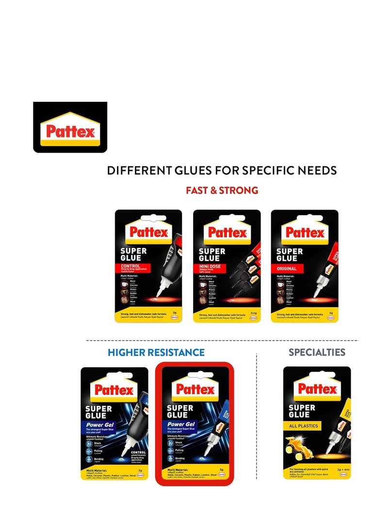 Pattex - Pattex Super Glue Power Gel 2g All Purpose Adhesive for Flexible Materials, Easy to Use Clear Glue - Image 1