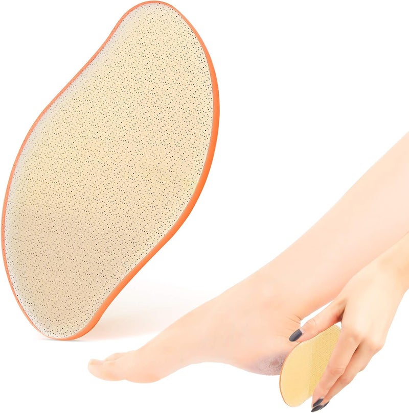 BEZOX Glass Foot File Callus Remover Crystal Foot Scrubber for Dead Skin Slim Glass Pumic Stone for Cracked Heel Portable Callus Filer Pedicure Tool  Orange
