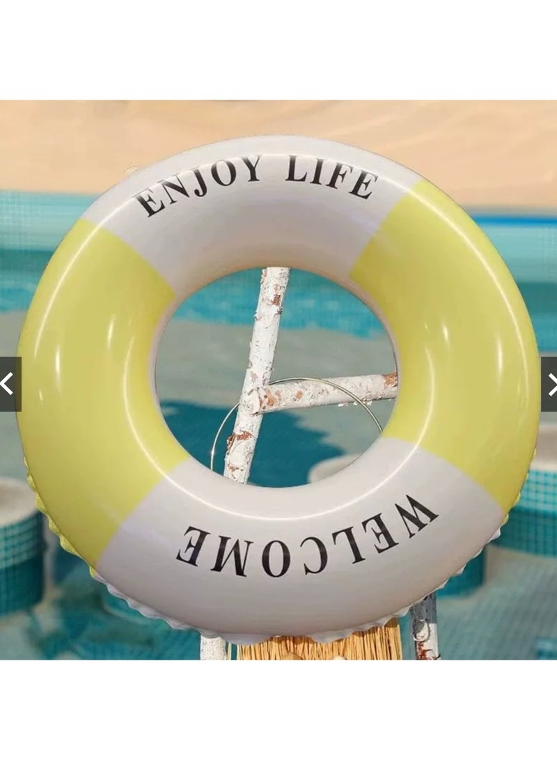 Inflatable Swimming Tube Pool Floats Tubes for Summer Beach Water Float Party Swimming Pool Ring Size: 34inch  - Image 1