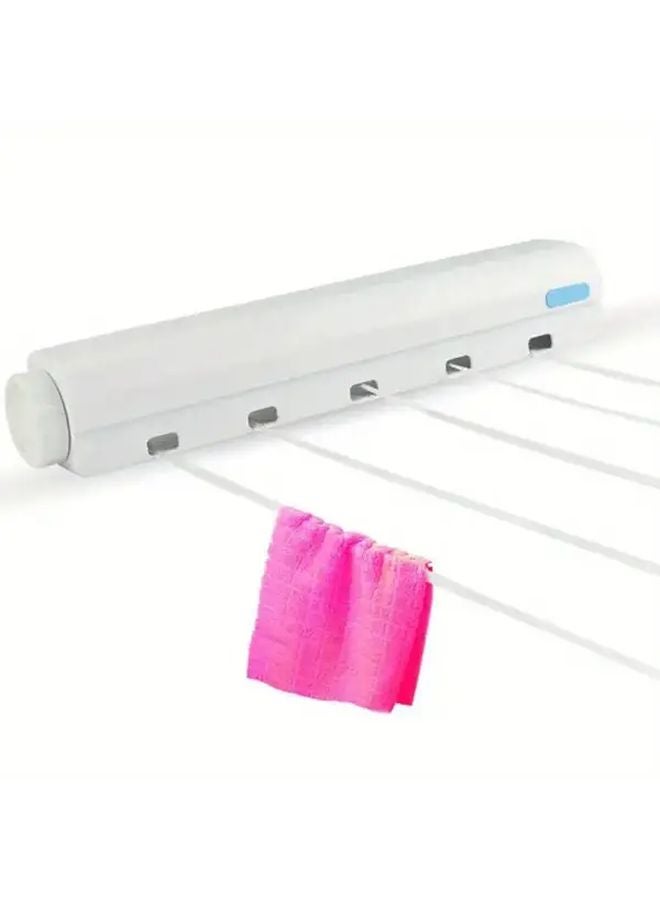 Retractable Wall Mounted Clothesline Hanger 4 Rows Space Saving Invisible Laundry Rack - Image 3