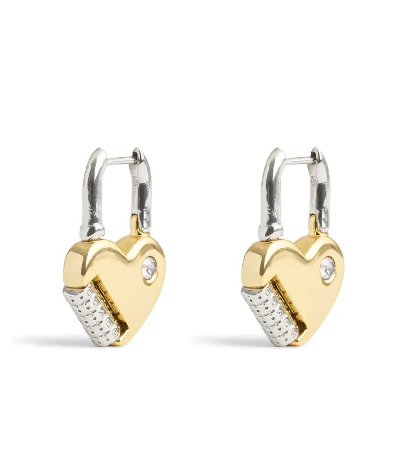 COACH Signature Heart Padlock Drop Earrings