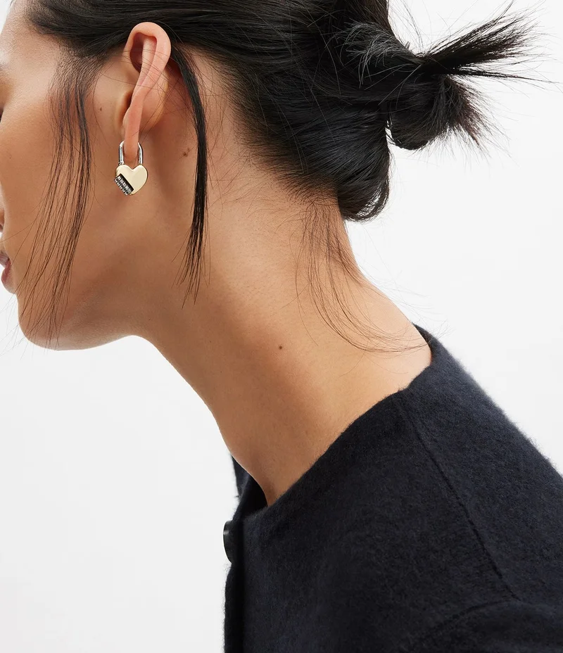 COACH Signature Heart Padlock Drop Earrings
