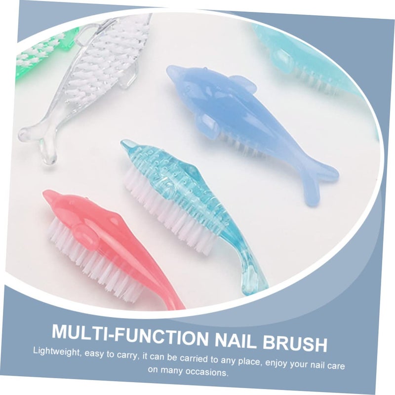 5Pcs Nail Dust Brush Set Soft Plastic Manicure Scrub Cleaners Random Color - Image 5
