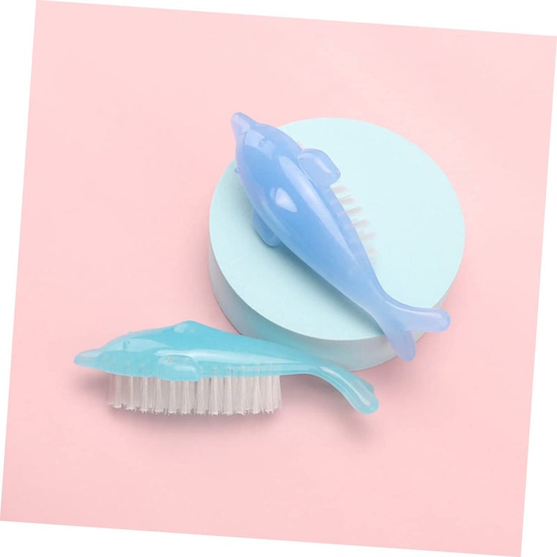 5Pcs Nail Dust Brush Set Soft Plastic Manicure Scrub Cleaners Random Color - Image 4