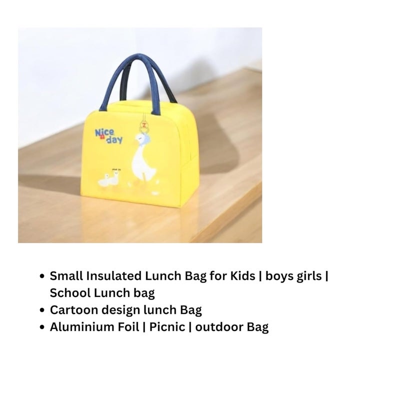 KEETLY Insulated Lunch Bag with Design, 23 cm x 19 cm, Cartoon Design Lunch Bag, Cartoon Design Lunch for Kids, Girls, Boys, Picnic Bags Thermal Insulated Bags, Easy to wash Bags. (Yellow Duck) - Image 3