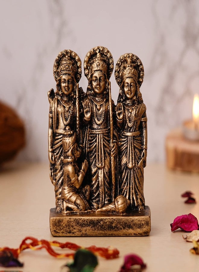 Webelkart Premium Polyresin Ram Darbar Idol Statue Murti Showpiece for Home Temple and Office Temple (5.5 x 4 x 2 Inches, Medium Gold) - Image 1