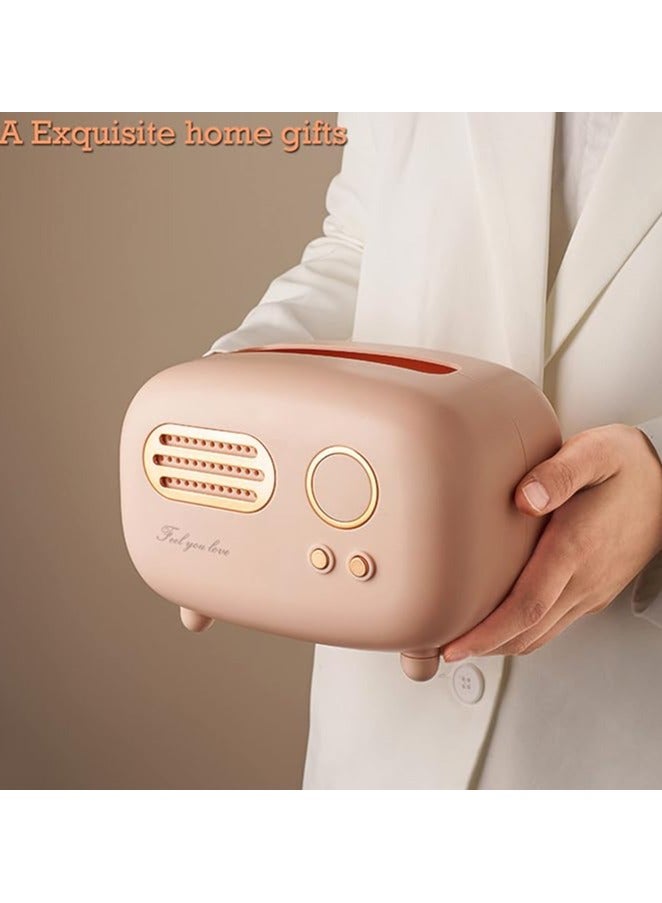 Facial Tissue Box Cover Holders ，Fashional Cute Retro Radio StyleKleenex Box Holder for Bathroom, Bedroom or Office ，Various Desktops  - Image 4