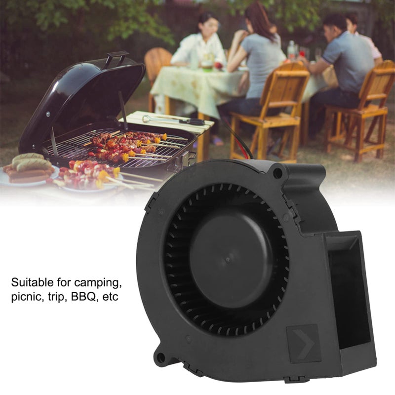 12V Portable BBQ Blower Fan High Air Volume Fireplace Bellows with Ball Bearing for Outdoor Camping Cooking - Image 4