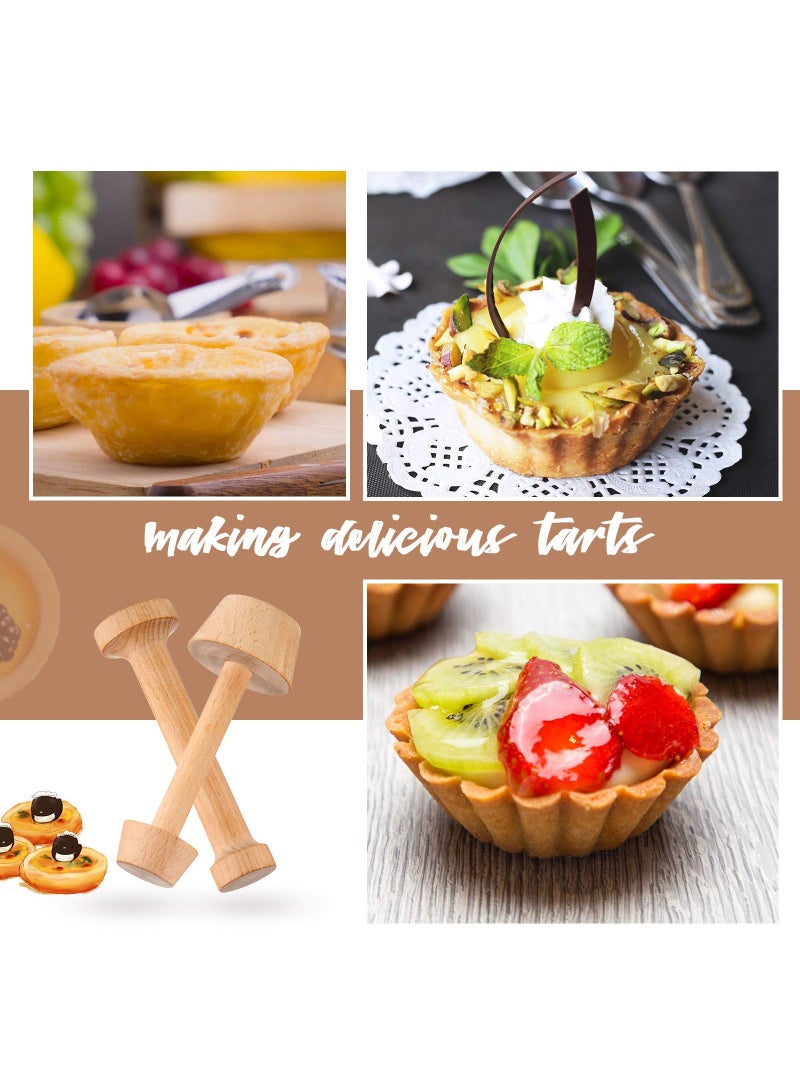 Sweet seven 3-Piece Wooden Tart Tamper Set for Perfect Pastries - Double-Sided Dough Tamper for Mini Egg Tarts, Cheesecakes, and More Baked Delights. DIY Cake and Pastry Baking Tool. - Image 3