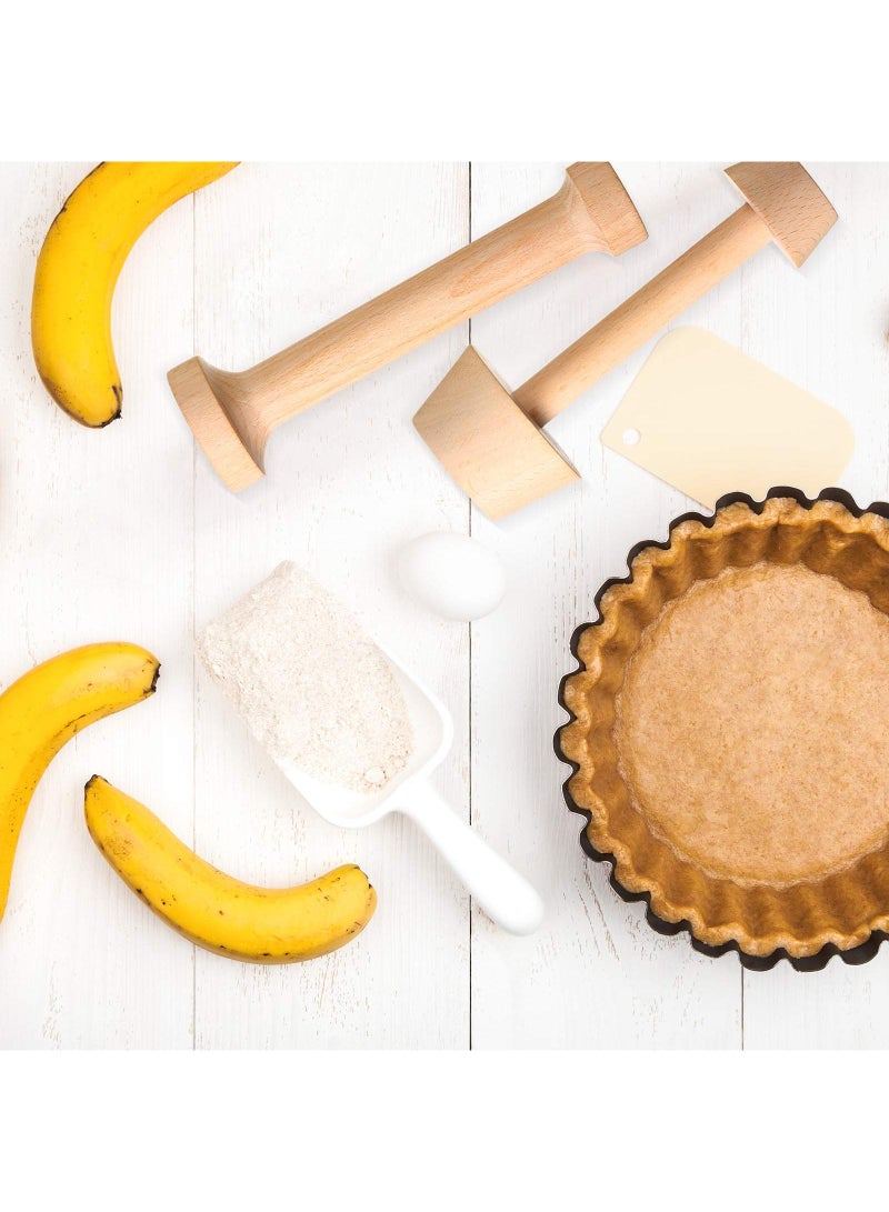 Sweet seven 3-Piece Wooden Tart Tamper Set for Perfect Pastries - Double-Sided Dough Tamper for Mini Egg Tarts, Cheesecakes, and More Baked Delights. DIY Cake and Pastry Baking Tool. - Image 2