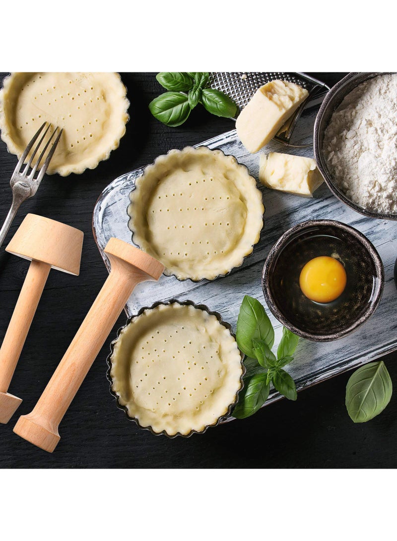Sweet seven 3-Piece Wooden Tart Tamper Set for Perfect Pastries - Double-Sided Dough Tamper for Mini Egg Tarts, Cheesecakes, and More Baked Delights. DIY Cake and Pastry Baking Tool. - Image 4