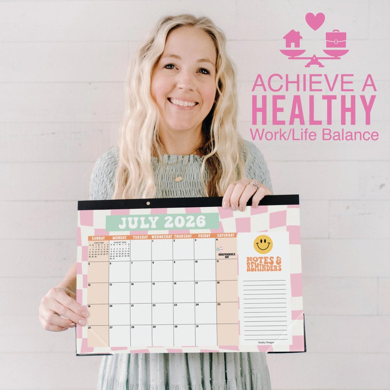 Hadley Designs Large Desk Calendar 2026-2027 - Desktop Calendar 2026, 18 -Month Desk Calendars for Home, Office & Classroom, Cute Retro Classroom Decor Teacher Must Haves, January 2026 to June 2027 - Image 5