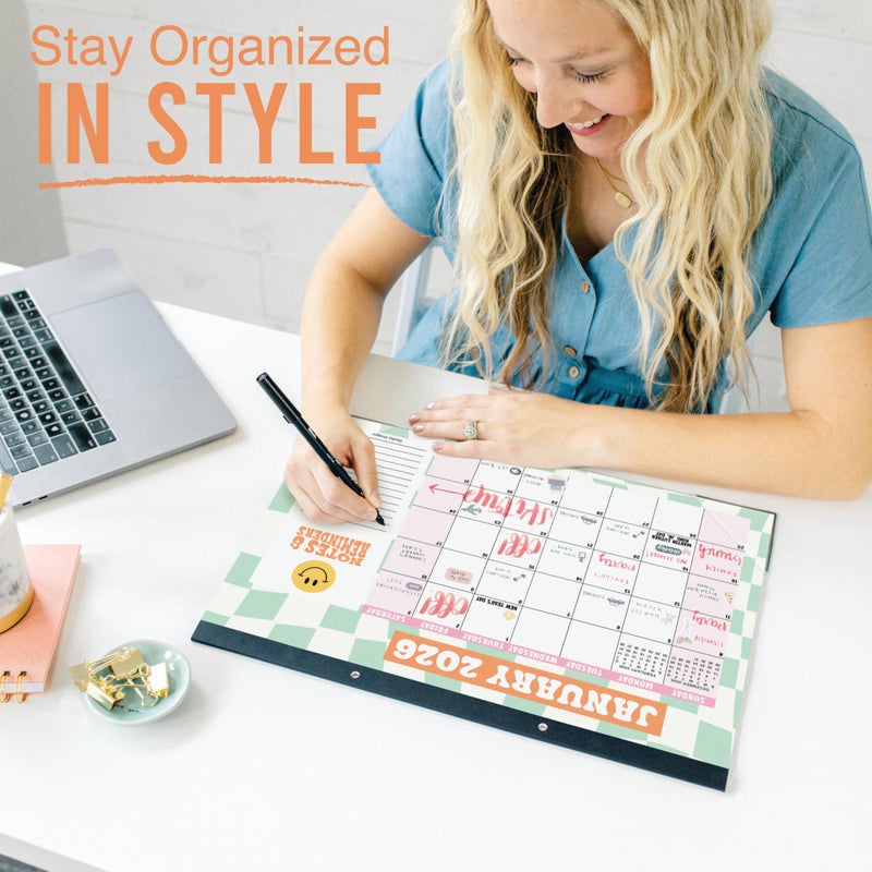 Hadley Designs Large Desk Calendar 2026-2027 - Desktop Calendar 2026, 18 -Month Desk Calendars for Home, Office & Classroom, Cute Retro Classroom Decor Teacher Must Haves, January 2026 to June 2027 - Image 2