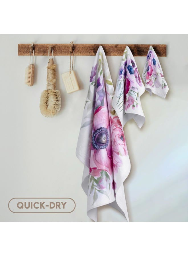 3DROSE 3D Rose Image of Hokusai Japanese Painting Beak & Mirabilis Hand Towel, 15" x 22", Multicolor - Image 5