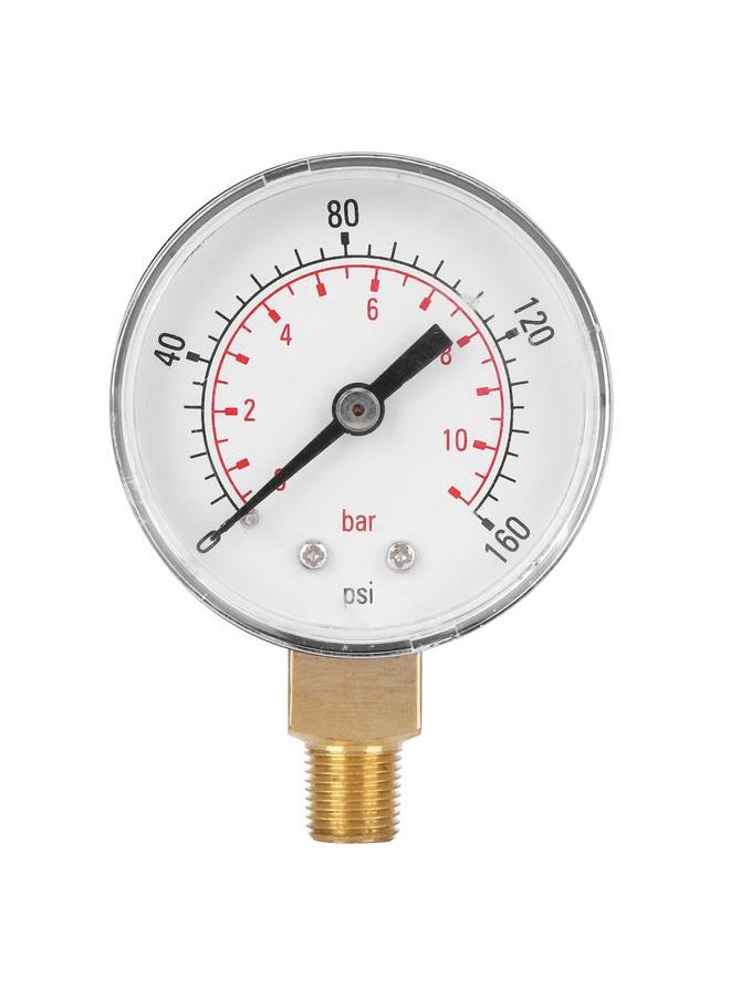 Thoraya 0-160psi 0-11bar Vacuum Pressure Gauge Manometer with Dual Scale for Water Oil Gas Liquid  - Image 1
