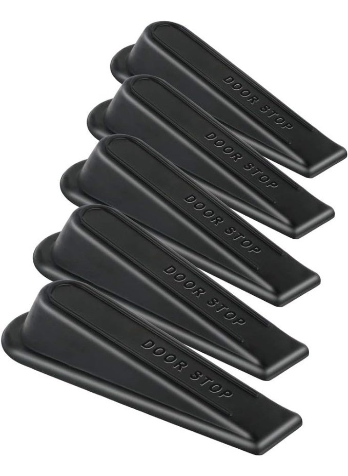 Rubber Doorstopper Wedge Suitable for All Floors Non-Scratching and Anti-Slip Design (5 Packs) - Image 1