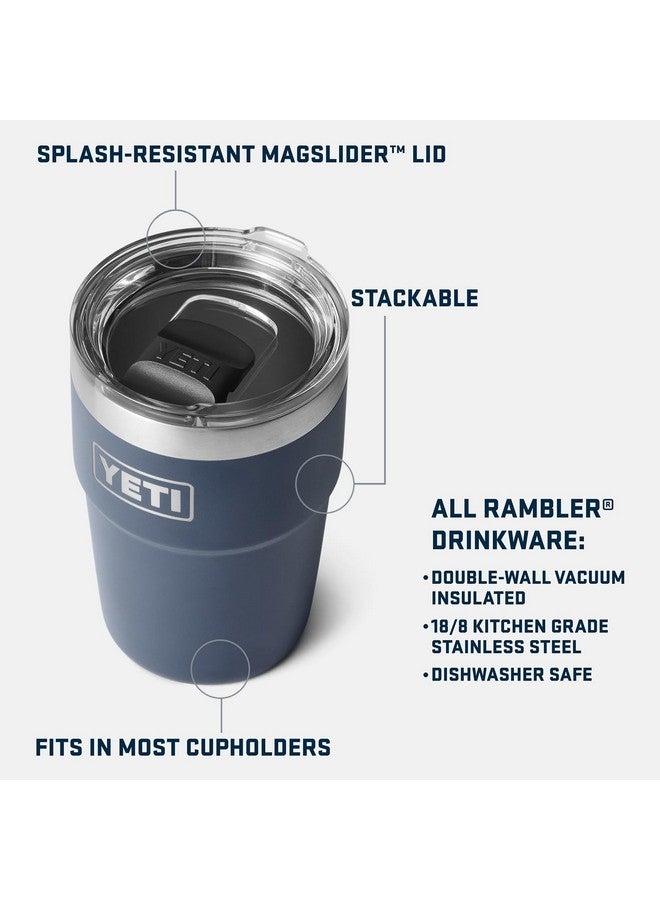YETI كوب ييتي رامبلر سعة 16 أونصة قابل للتكديس، معزول بالفراغ، من الفولاذ المقاوم للصدأ مع غطاء مغناطيسي، وردي استوائي - Image 2