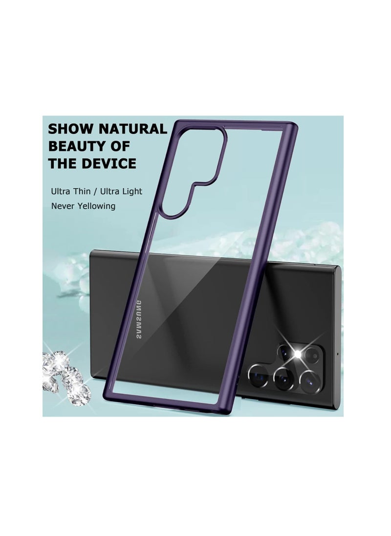 Generic Compatible with Samsung Galaxy S24 Ultra Case, Military-Grade Shockproof Anti-Yellowing, Supports Wireless Charging, Slim Protective Phone Case Full Bumper Cover - Deep Purple  - Image 2