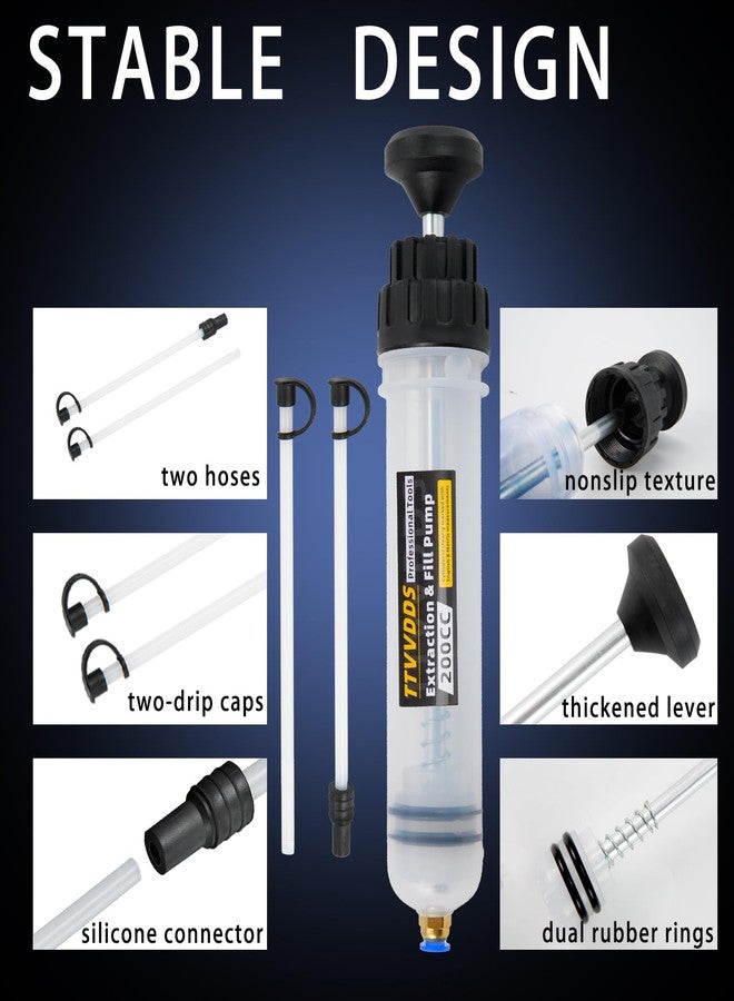 TTVVDDS Fluid Extractor Pump Automotive, 200 cc Oil Extractor Pump with Hose, Upgrade Oil Change Pump, Lightweight Oil Suction Pump for Transmission Fluid, Power Steering Fluid, Gear Oil, Brake Fluid - Image 3