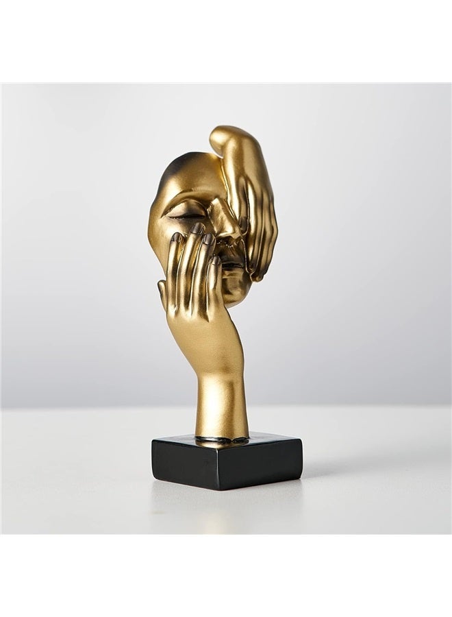 Gold Thinker Statues Decor Art, , Women Face Sculpture, Modern Collectible Figurine Table Decorations for Living Room Bedroom Office Desktop, Indulgent - Image 5