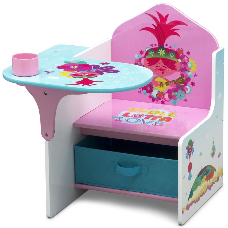 Delta Children Chair Desk with Storage Bin, Trolls World Tour - Image 1
