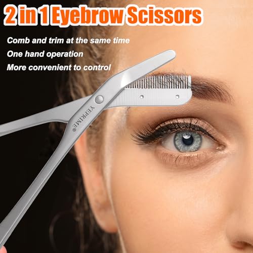 YEPRIME Eyebrow Trimming Scissors with Comb, Gifts For Men Women Stocking Stuffers, Stainless Steel - Image 3