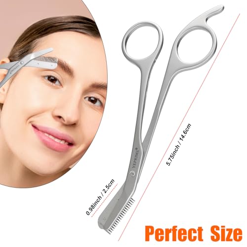 YEPRIME Eyebrow Trimming Scissors with Comb, Gifts For Men Women Stocking Stuffers, Stainless Steel - Image 4