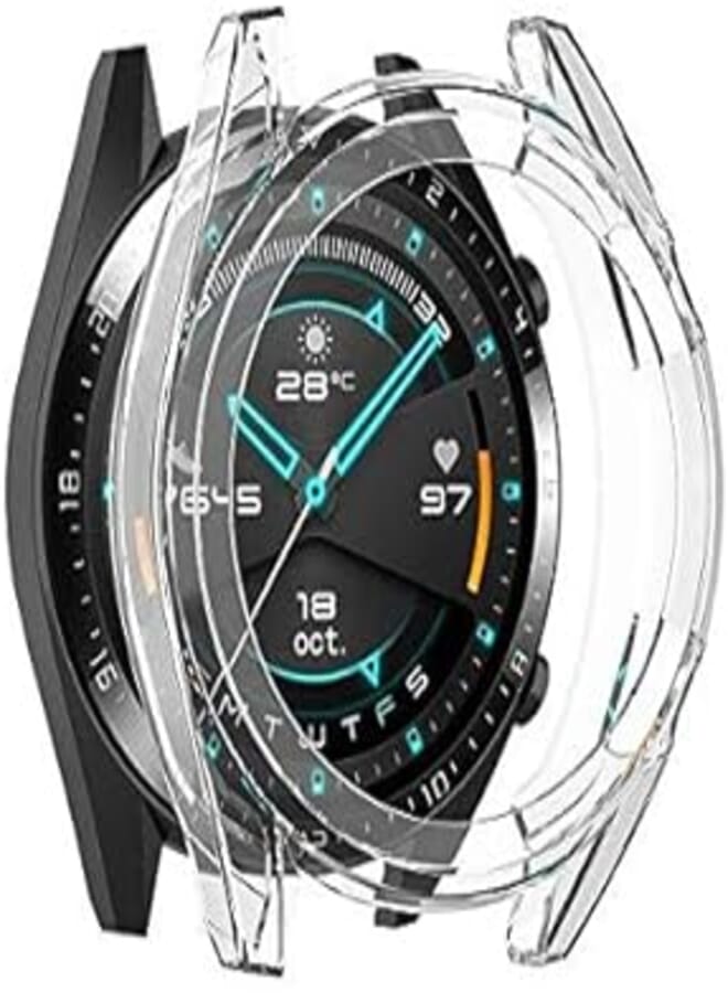 OR For Huawei Watch GT/GT2 Watch Case 46mmTPU Case Sports Fashion Smart Watch Accessories-Transparent White