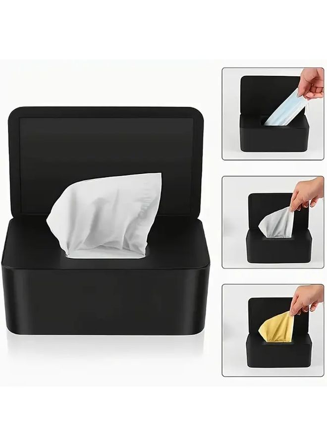 Black Tissue Box Holder Multipurpose Organizer For Wipes Masks Tissues Durable Home Office Storage - Image 4