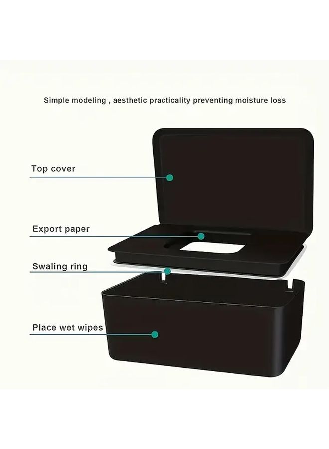 Black Tissue Box Holder Multipurpose Organizer For Wipes Masks Tissues Durable Home Office Storage - Image 5