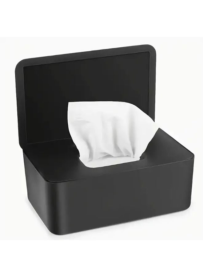 Black Tissue Box Holder Multipurpose Organizer For Wipes Masks Tissues Durable Home Office Storage - Image 1