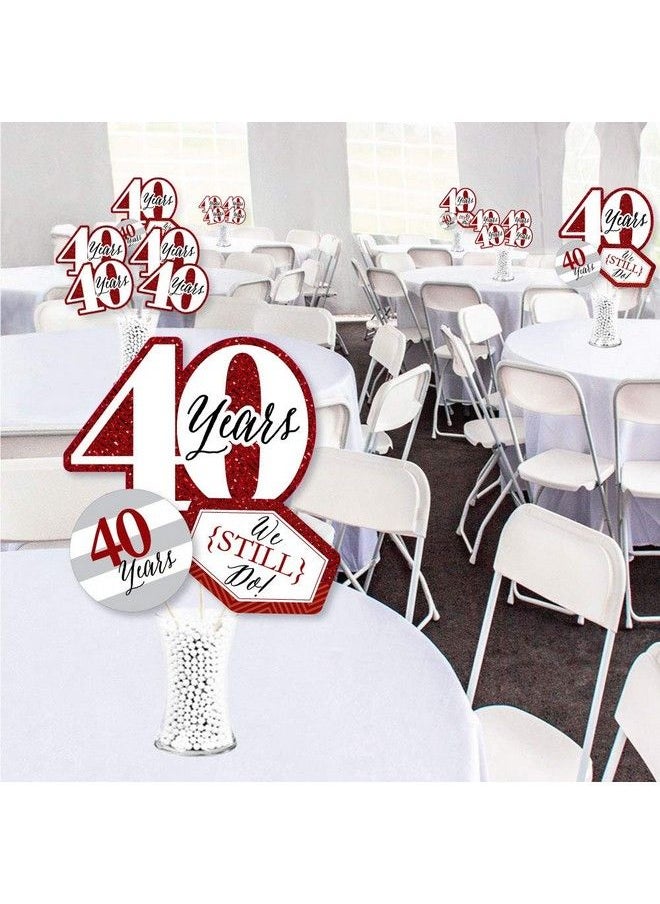 Big Dot of Happiness We Still Do 40Th Wedding Anniversary Anniversary Party Centerpiece Sticks Showstopper Table Toppers 35 Pieces  - Image 3