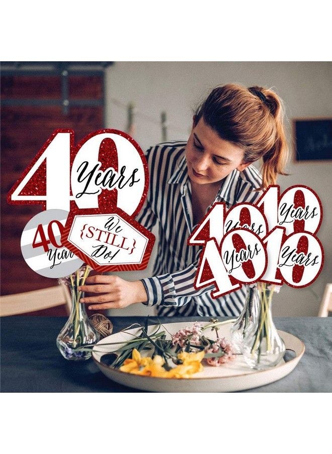 Big Dot of Happiness We Still Do 40Th Wedding Anniversary Anniversary Party Centerpiece Sticks Showstopper Table Toppers 35 Pieces  - Image 4