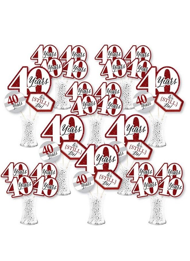 Big Dot of Happiness We Still Do 40Th Wedding Anniversary Anniversary Party Centerpiece Sticks Showstopper Table Toppers 35 Pieces  - Image 2