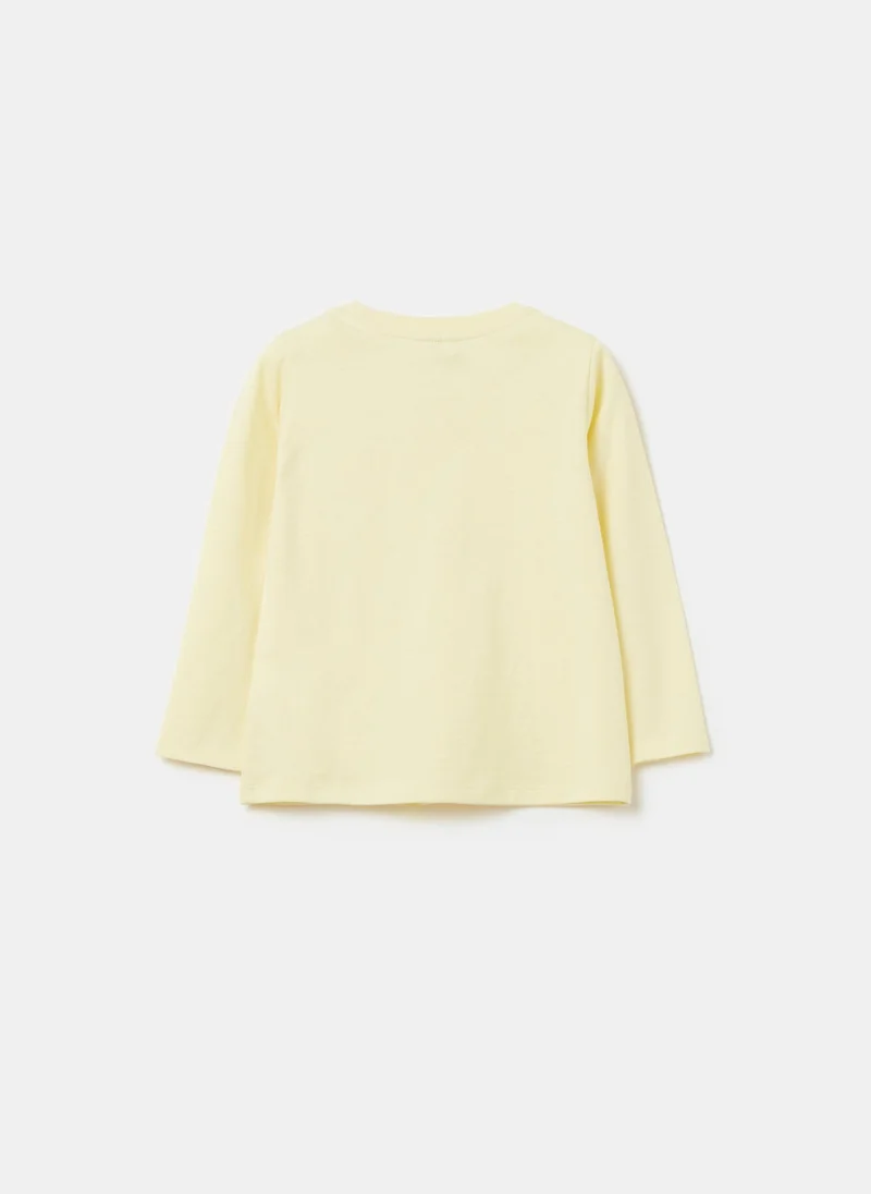 Ovs Long-Sleeved Solid Colour T-Shirt