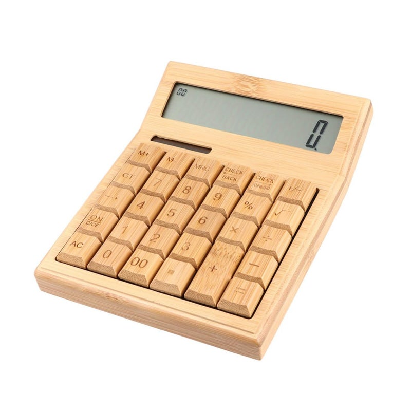 Retro Solar Calculator Brown 17.5 13cm Portable Compact Lightweight For Travel Office Daily Use - Image 2