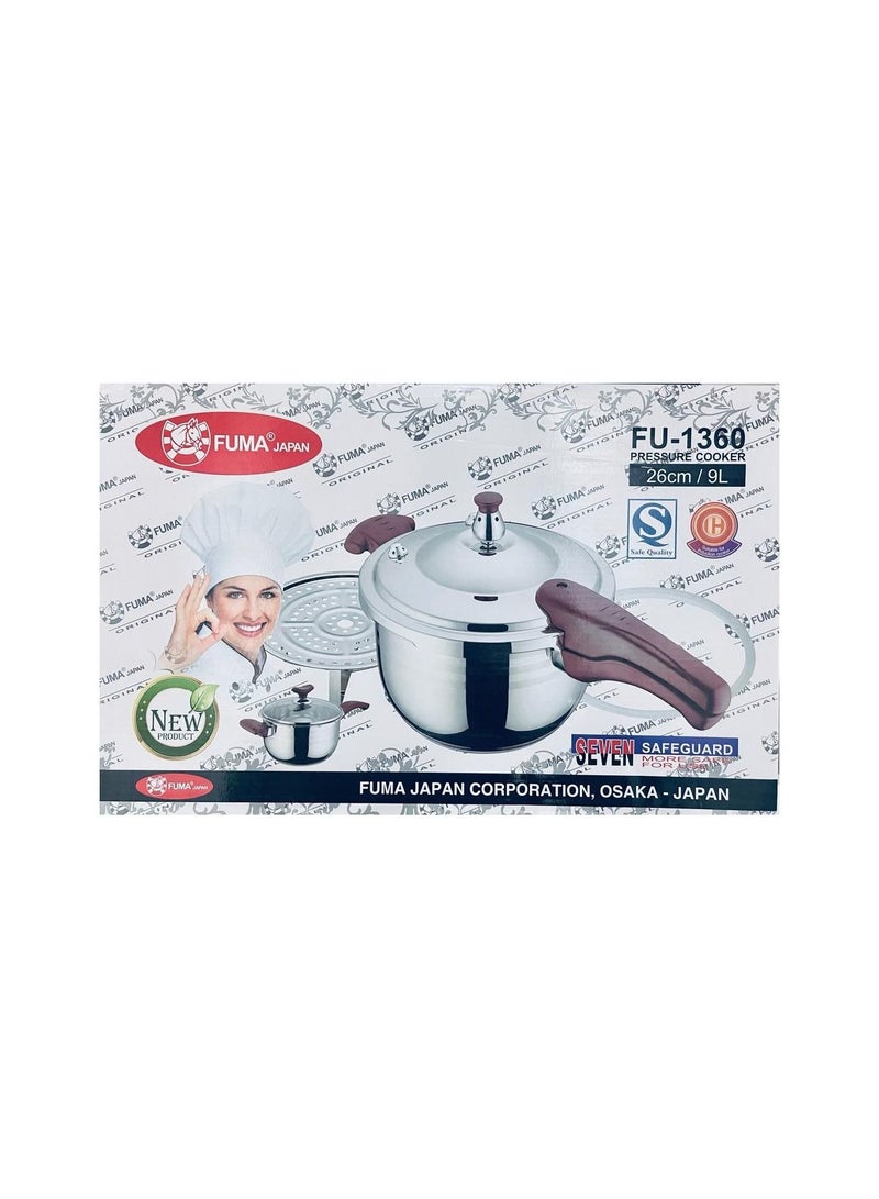FUMA 9Liters FUMA JAPAN PRESSURE COOKER 9 LTR Silver - Image 4