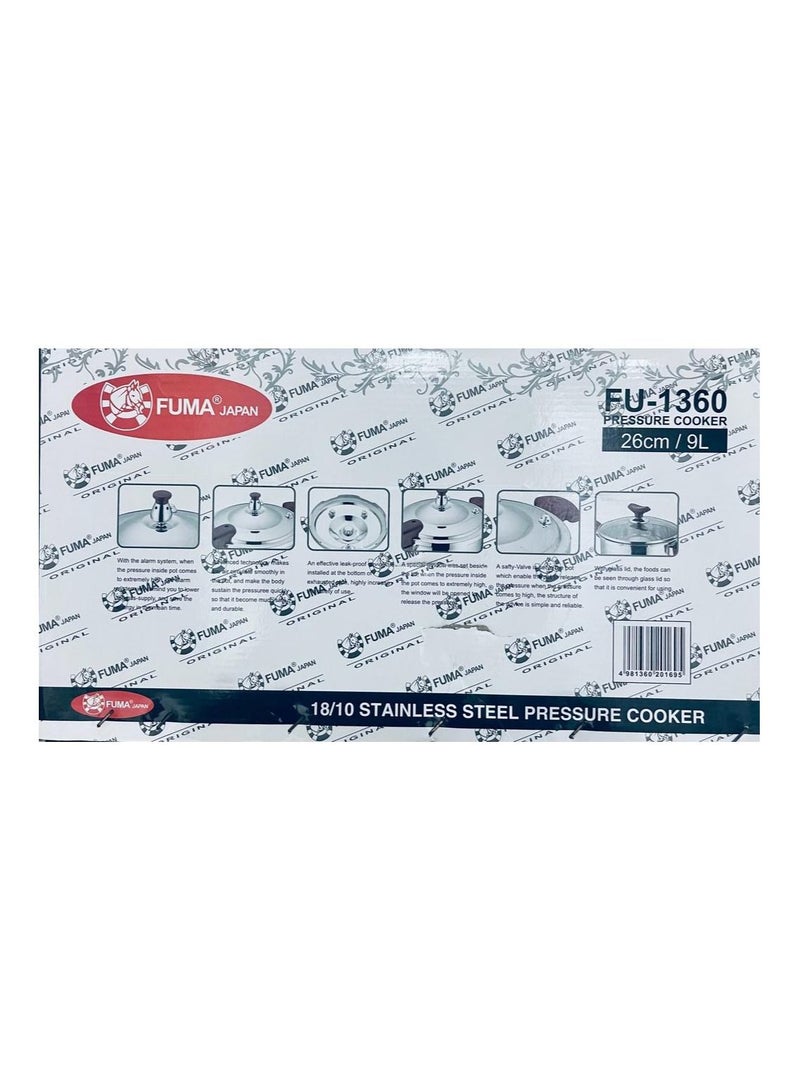 FUMA 9Liters FUMA JAPAN PRESSURE COOKER 9 LTR Silver - Image 3