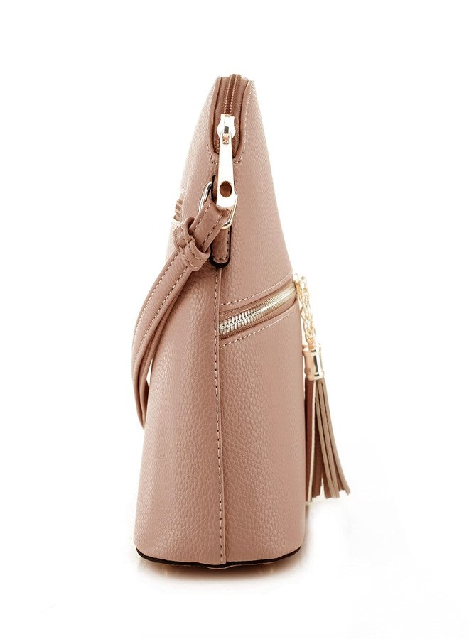 SG SUGU Lightweight Medium Dome Crossbody Bag with Tassel | Zipper Pocket | Adjustable Strap - Image 3