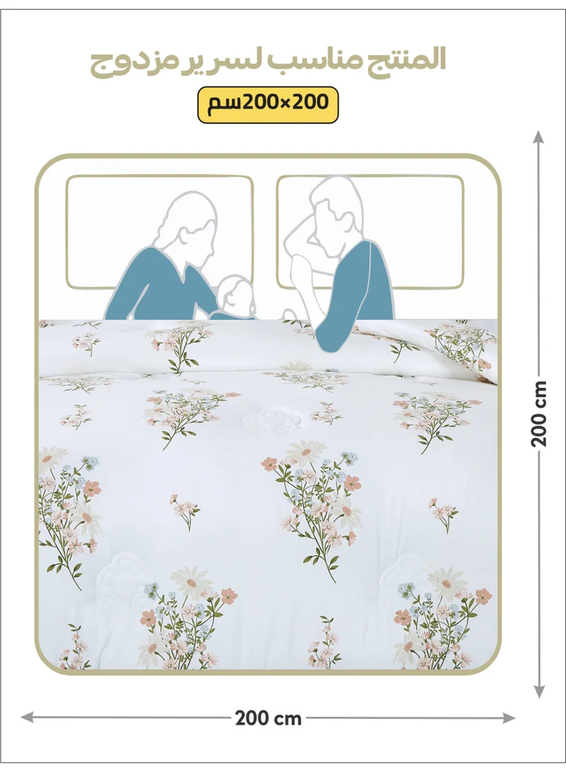 Donetella Bedding Comforter Set King Size, 6-Pcs Bed Set Fits 200x200 Cms -Printed Bedding Set-All Season- Brushed Microfiber (طقم مفرش سرير فندقي)
