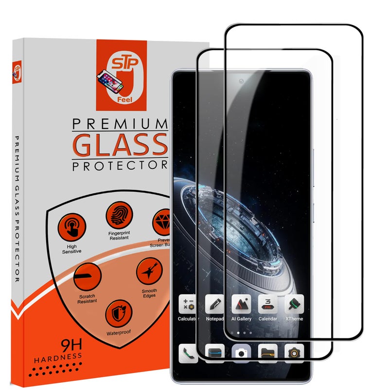 STP FEEL® Premium Tempered Glass Screen Protector Guard Compatible For Infinix GT 20 Pro 5G (6.78 Inch, Pack of 2) | Edge to Edge Coverage With Easy to installation kit for Smartphone - Image 1