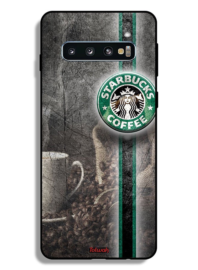 Tolwak Samsung Galaxy S10 Protective Case Cover Coffee Art - Image 2
