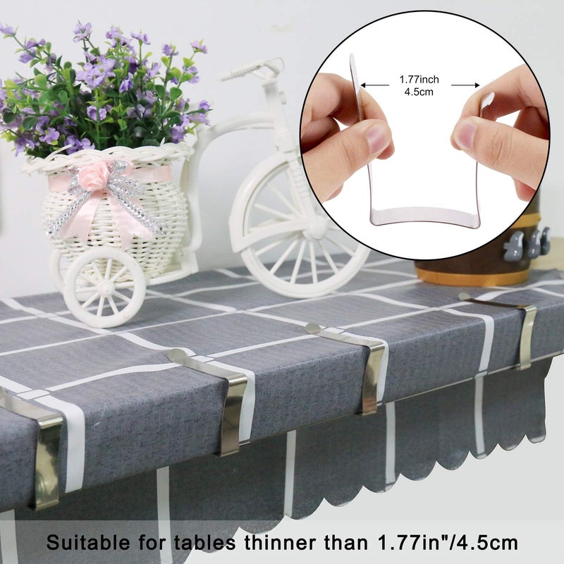 TriPole Tablecloth Clips 32 Pack Stainless Steel Table Cover Clamps Skirt Clips for Home Kitchen Restaurant Picnic Tables - Image 2
