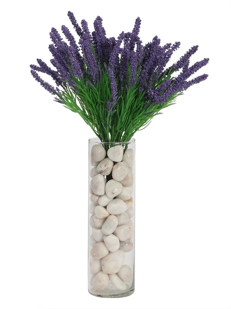 Fourwalls Fourwalls Beautiful Artificial Lavender Flower Bunches for Vase 37 cm Light Purple Set of 3 Home Decoration Living Room Bedroom Corner Table Top Office Wedding Party Decorative Items  - Image 2
