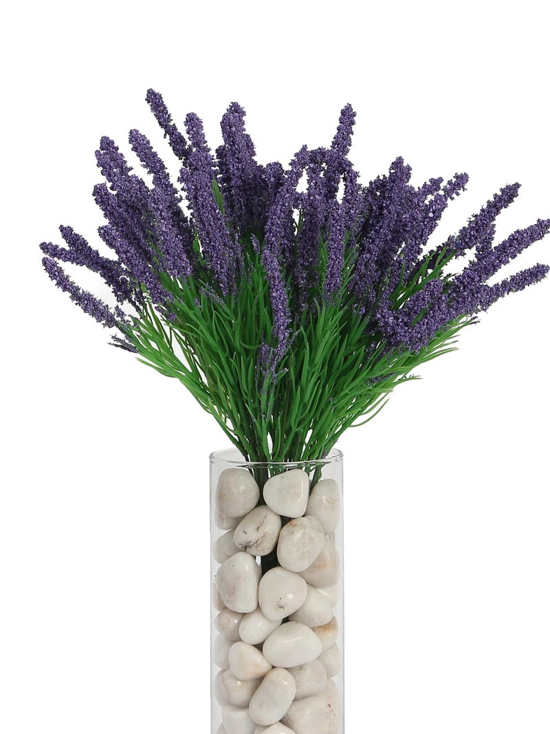 Fourwalls Fourwalls Beautiful Artificial Lavender Flower Bunches for Vase 37 cm Light Purple Set of 3 Home Decoration Living Room Bedroom Corner Table Top Office Wedding Party Decorative Items  - Image 3