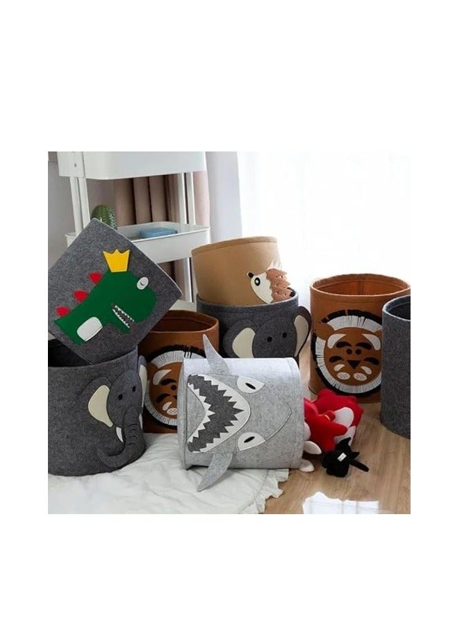 سبيس شوب باسكت تخزين بأشكال حيوانات | حقيبة تخزين سميكة مصنوعة يدويًا لملابس الأطفال - Image 2