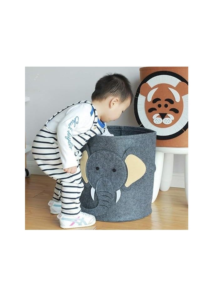 سبيس شوب باسكت تخزين بأشكال حيوانات | حقيبة تخزين سميكة مصنوعة يدويًا لملابس الأطفال - Image 3