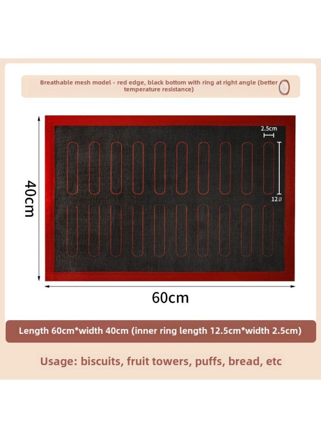 Breathable Silicone Baking Mat Bread Soluble Bean Cookies Baking Mat High Temperature Resistant Baking Pan Mat Food Grade Puff Baking Mat-Specifications:Breathable 40 * 60cm (double Row 20-piece)-Color:Standard - Image 1